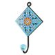 Turquoise Sunflower Ceramic Tiles Hook 